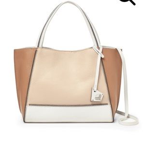 Botkier Beige & White Colorblock Leather Soho Tote
